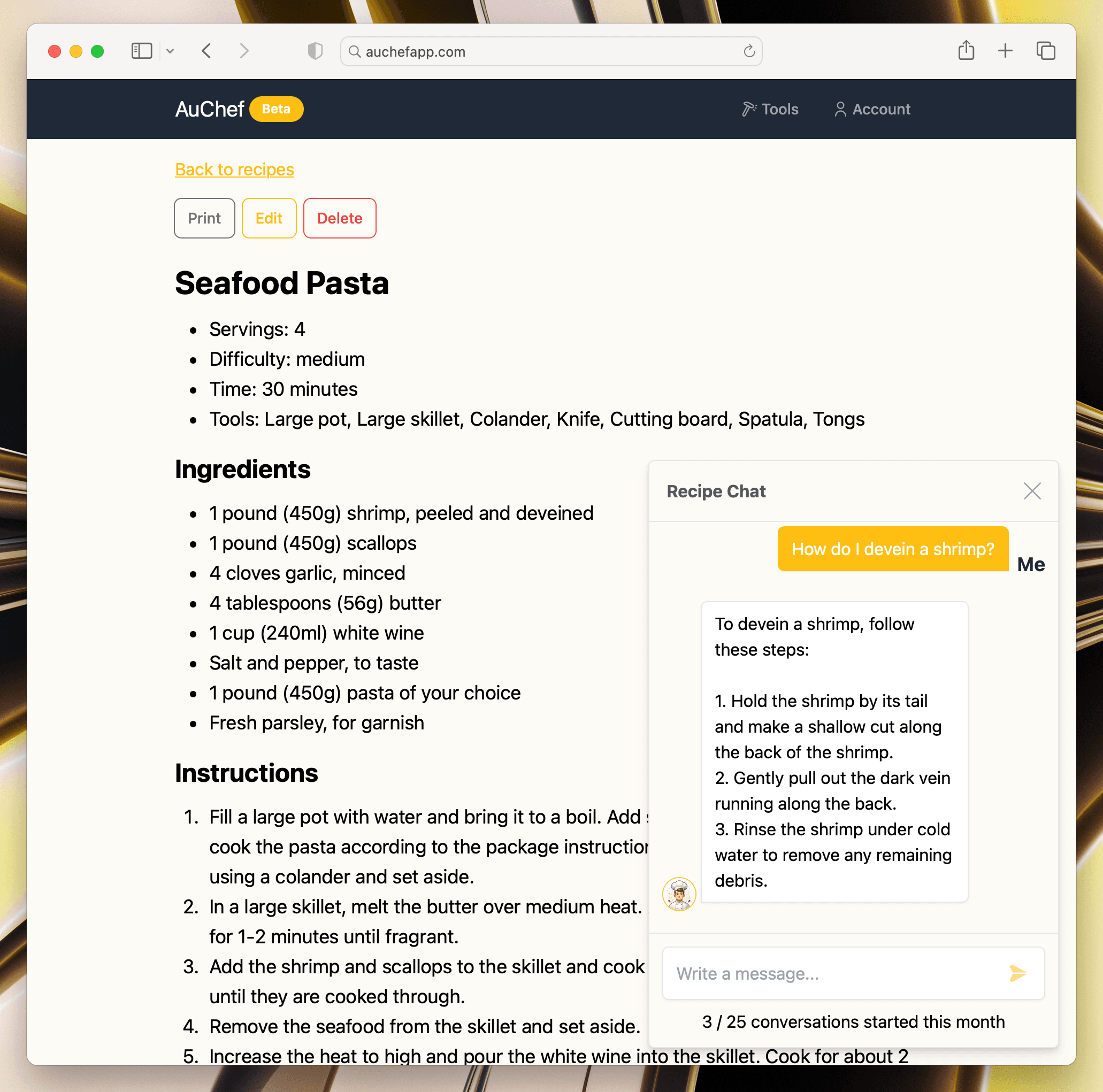 AuChef cooking question example